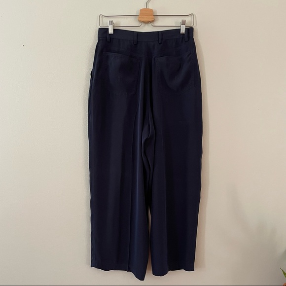 Vintage MOSCHINO Jeans Pants Trousers, Wide Leg, Navy Blue Italy, High Waist 10 - Picture 4 of 8